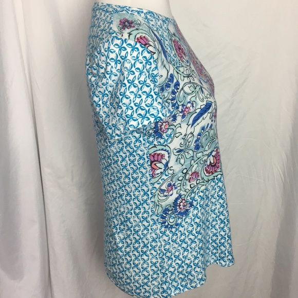 Talbots Multi-Colored floral Tee  Size SP - Picture 2 of 8